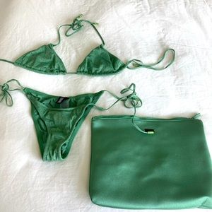 TRIANGL - Vinca Fawn Green Sparkle Swimsuit